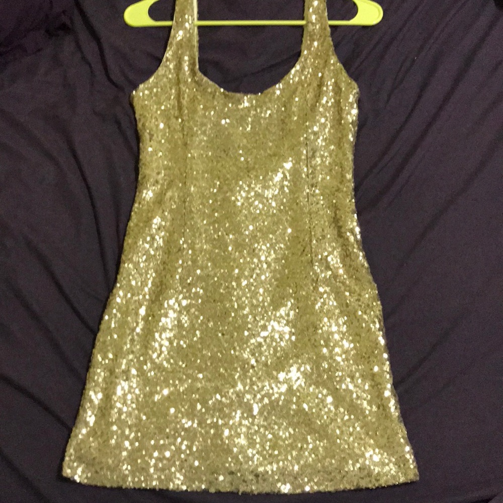 Size Small TOBI gold sequin dress.